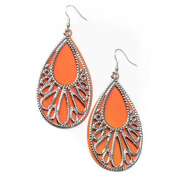 Paparazzi Orange Loud & Proud Earings - Picture 1 of 2
